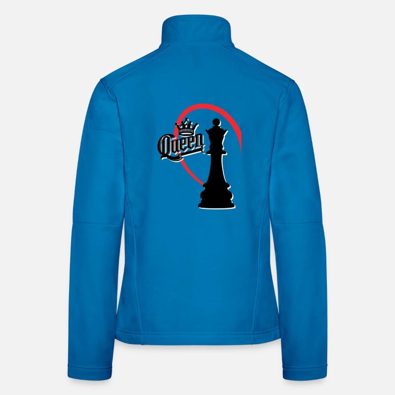 Chess Queen Left Half Heart Women's Softshell Jacket
