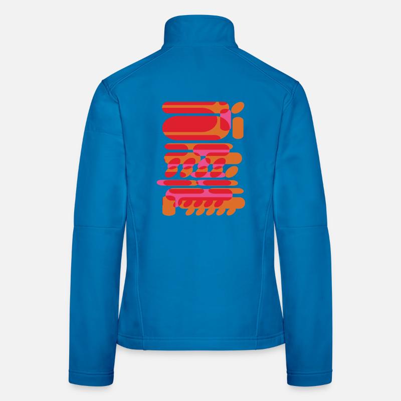 Abstrakte grafische Formen im Techno-Design - Frauen Softshelljacke - Lichtblau
