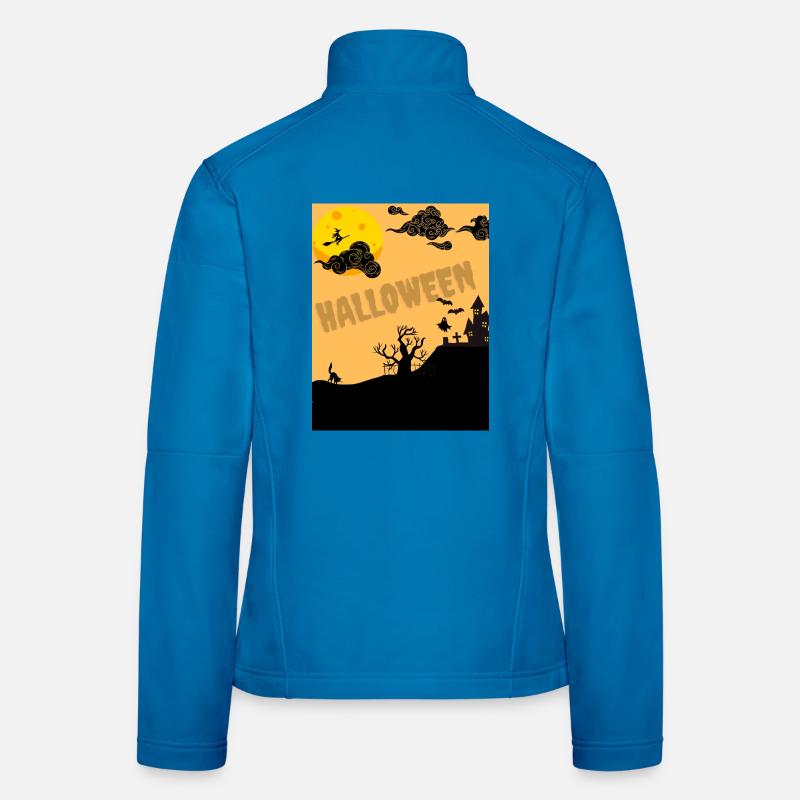 Halloween Silhouette von Moon - Frauen Softshelljacke - Lichtblau