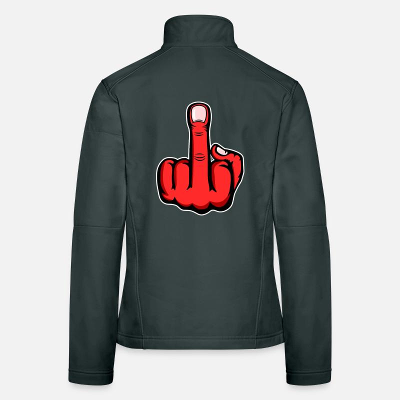 Middle Finger Stinky Finger Design Red Women's Softshell Jacket