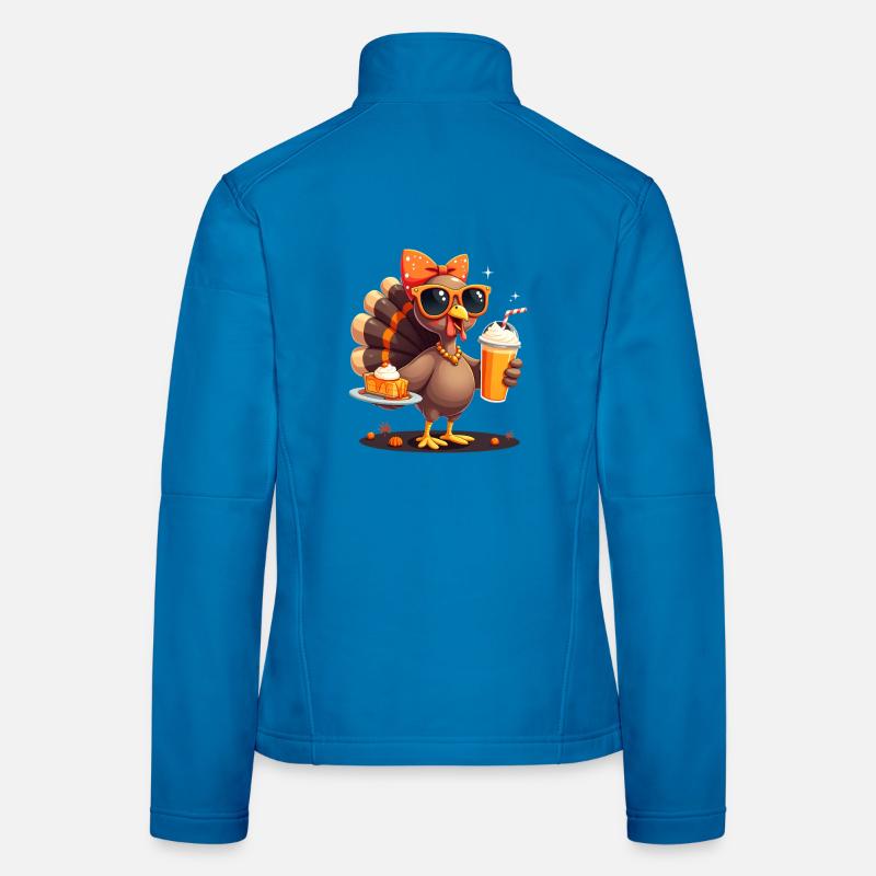 Dinde de Thanksgiving avec lunettes de soleil Veste en tissu softshell Femme