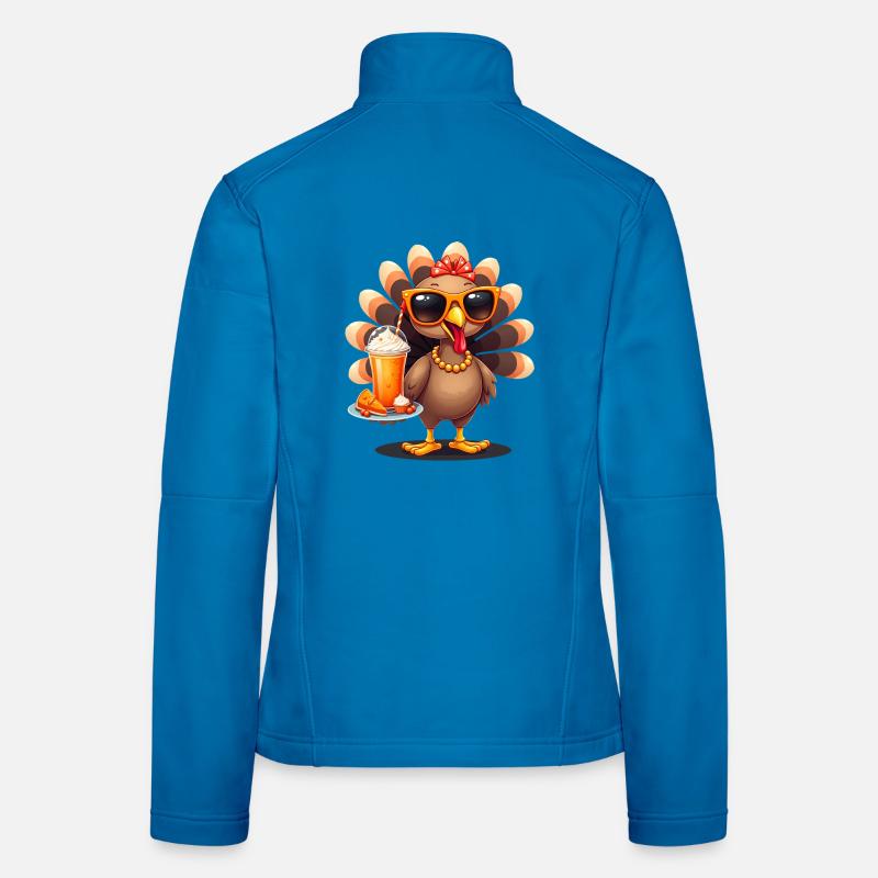 Dinde de Thanksgiving avec lunettes de soleil Veste en tissu softshell Femme
