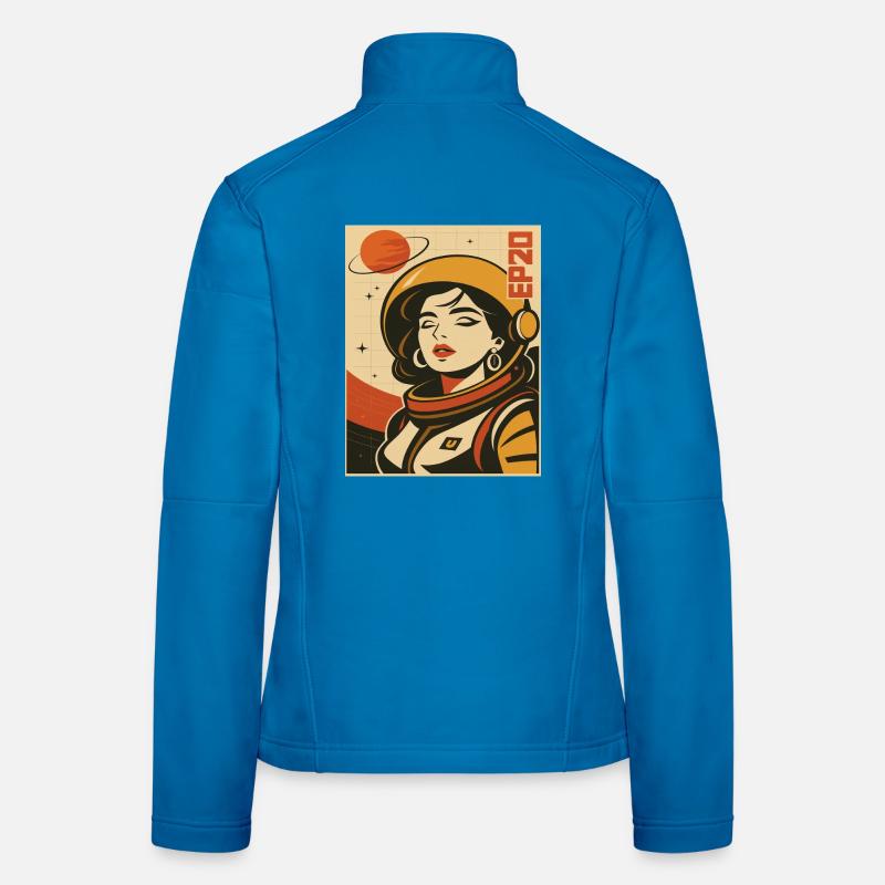Astronaut Retro Space Comic Veste en tissu softshell Femme