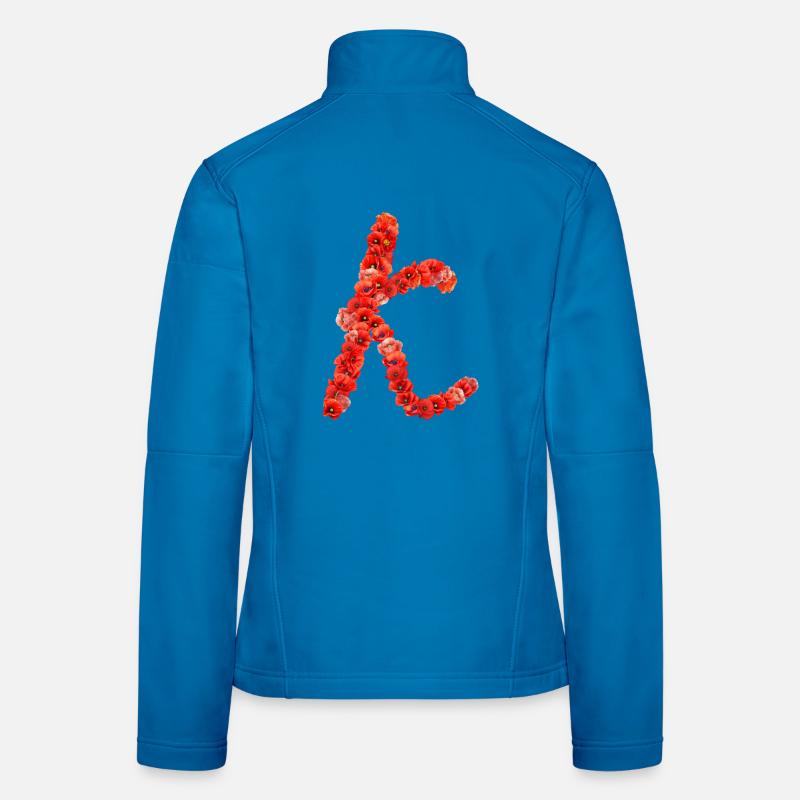 Initial K aus Mohnblumen Frauen Softshelljacke