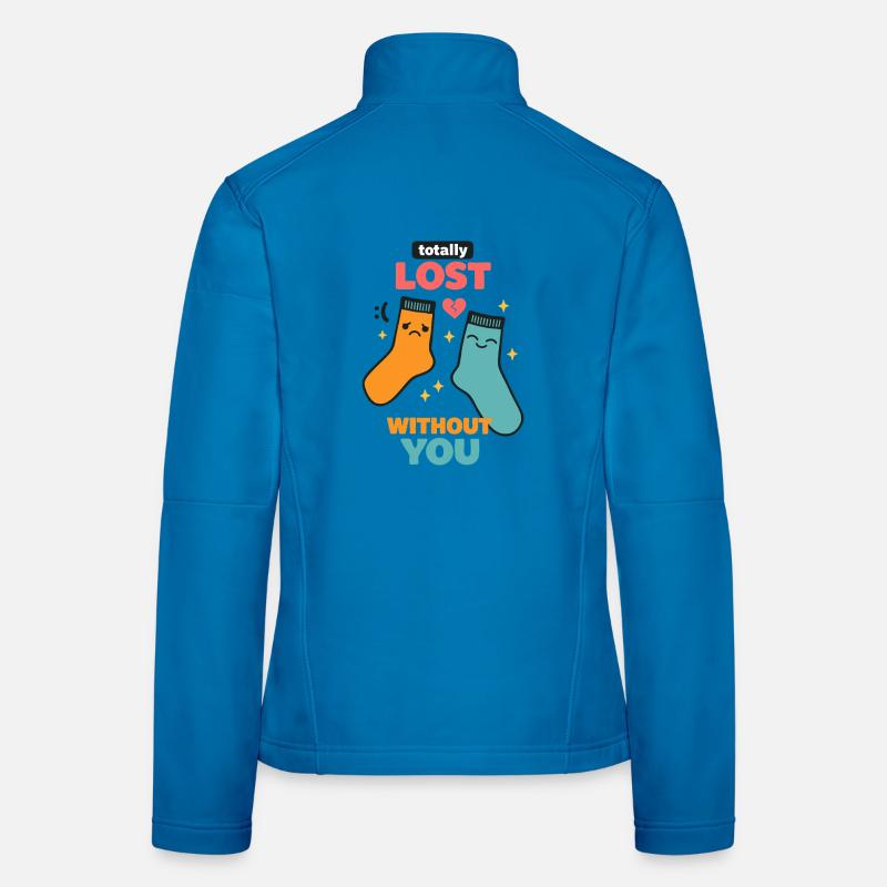 Lost Without You Socken Doodle Statement Liebe Frauen Softshelljacke