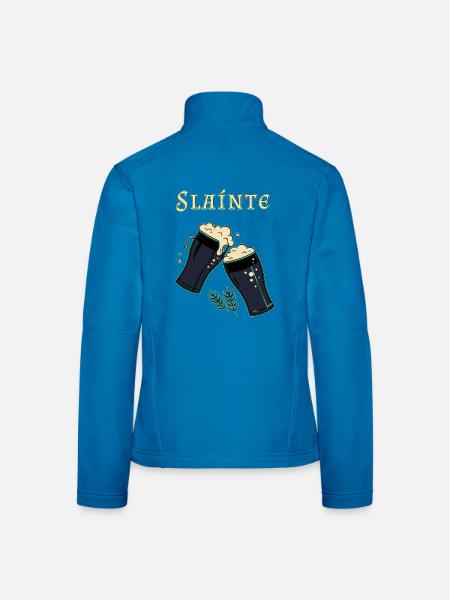 Sláinte - Irischer Trinkspruch & Dunkelbier - Frauen Softshelljacke - Lichtblau - Hinten