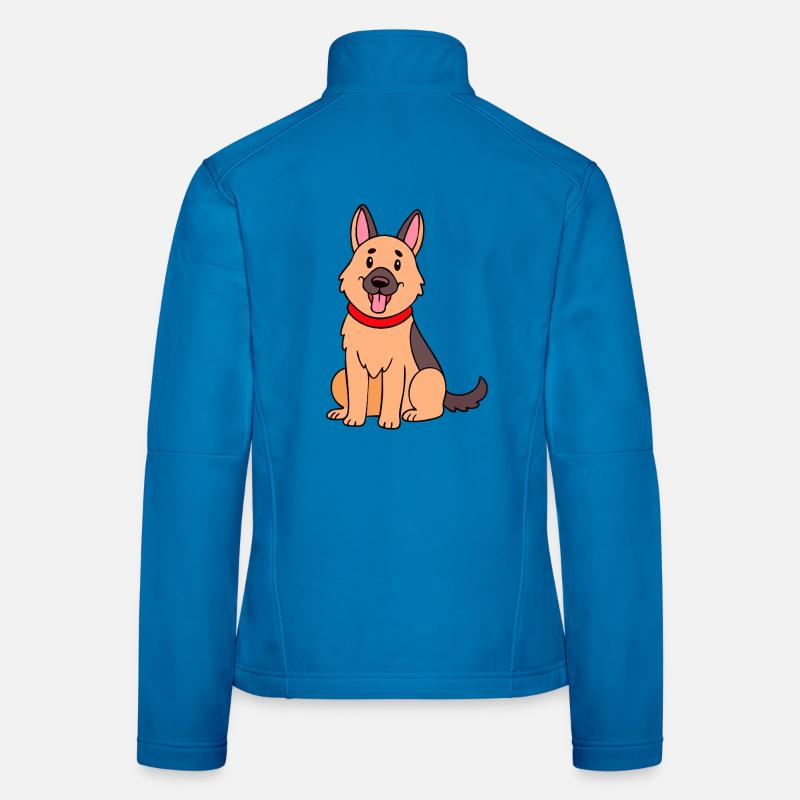 Cute German Shepherd (comic) Women's Softshell Jacket
