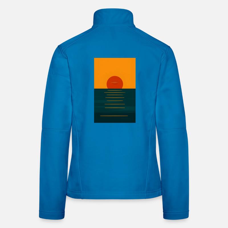 Coucher de soleil au bord de la mer Veste en tissu softshell Femme