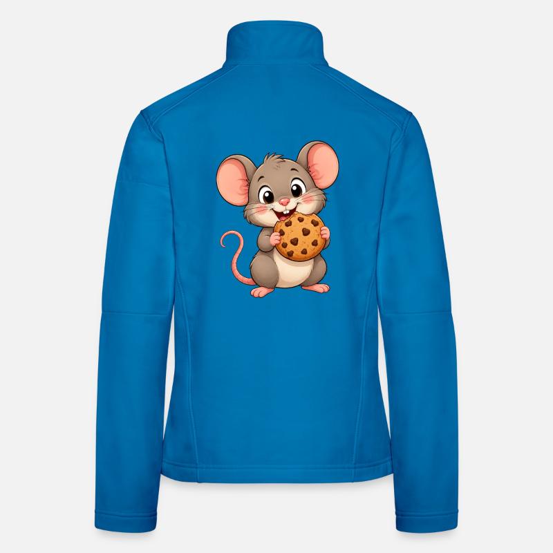 Funny Cute Mouse Cartoon Cookies Snacking Candy Women's Softshell Jacket