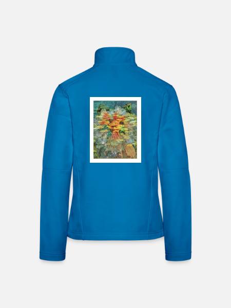 Blütenfluss  - Frauen Softshelljacke - Lichtblau