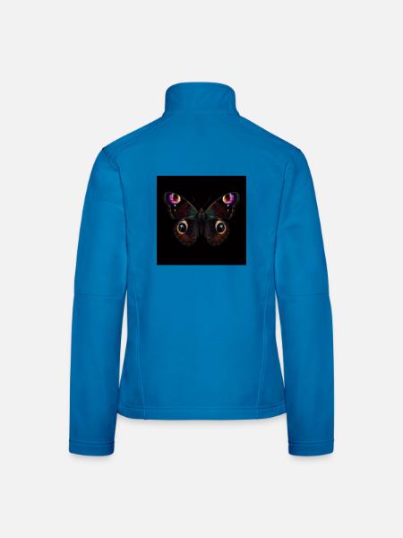 Schmetterlings-Rusalka-Pfau - Frauen Softshelljacke - Lichtblau