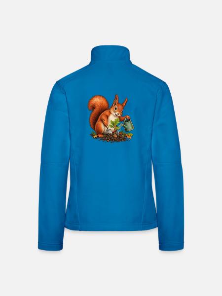 Eichhörnchen pflanzt eine Eichel - Frauen Softshelljacke - Lichtblau - Hinten