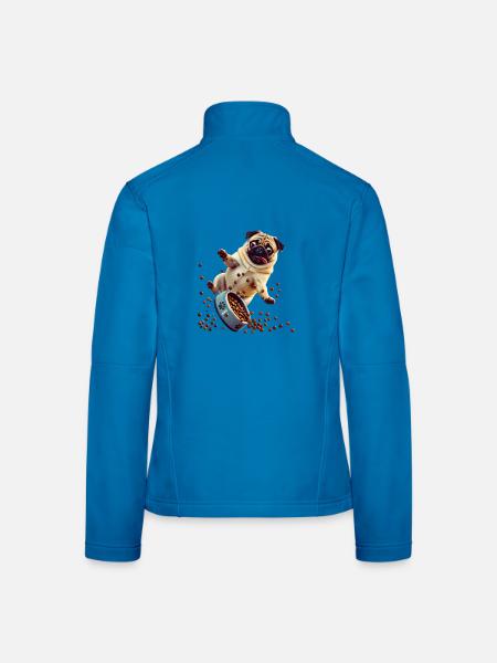 Pug Futtersturm Chaos - Frauen Softshelljacke - Lichtblau - Hinten