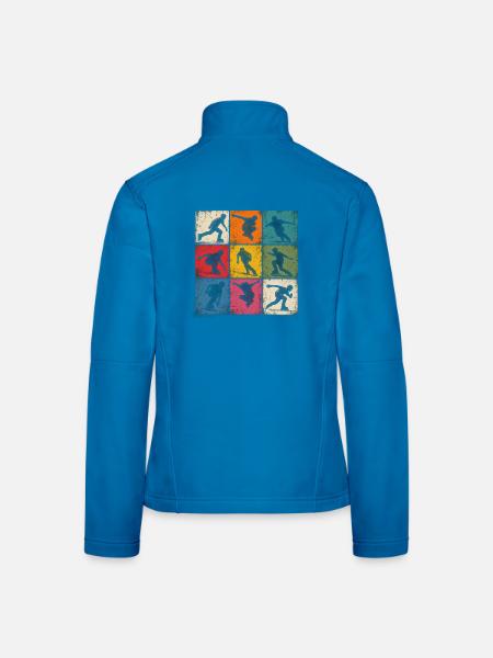 Inline Skating Retro Collage - Frauen Softshelljacke - Lichtblau - Hinten