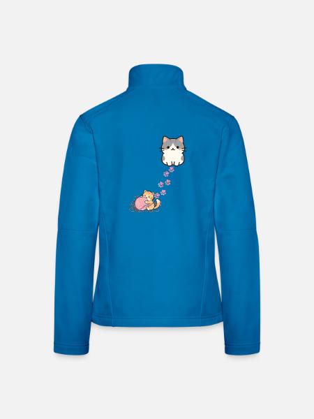 Kätzchen - Frauen Softshelljacke - Lichtblau - Hinten