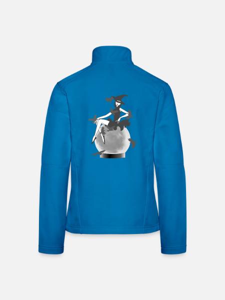 Kristallkugel, Hexen Design, für mama - Frauen Softshelljacke - Lichtblau - Hinten
