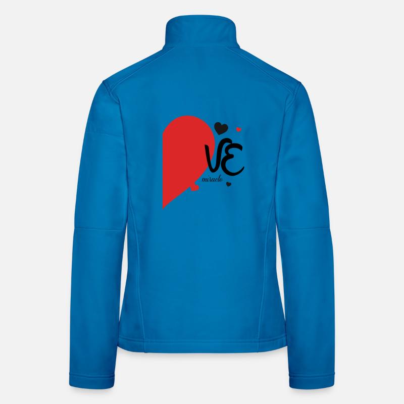 Romantic Heart Leaf Design on Textile Women's Softshell Jacket