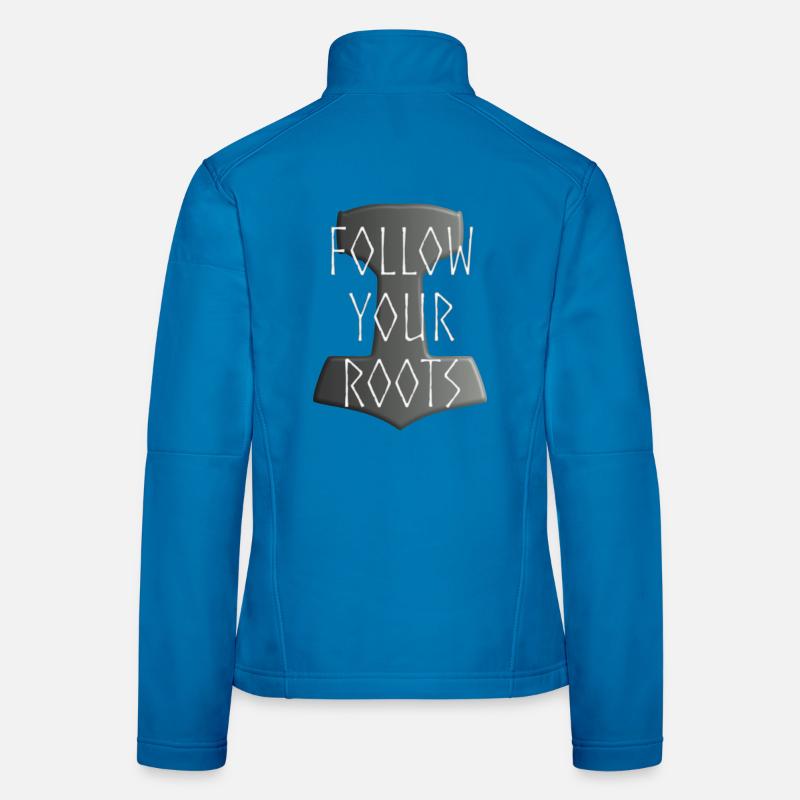 Mjölnir Donar Hammer Thor - Suivez votre gris Roots Veste en tissu softshell Femme