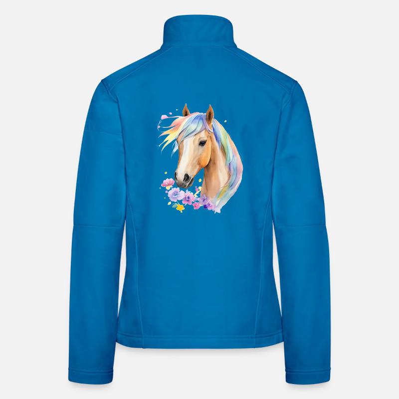 Horse with rainbow mane Women's Softshell Jacket