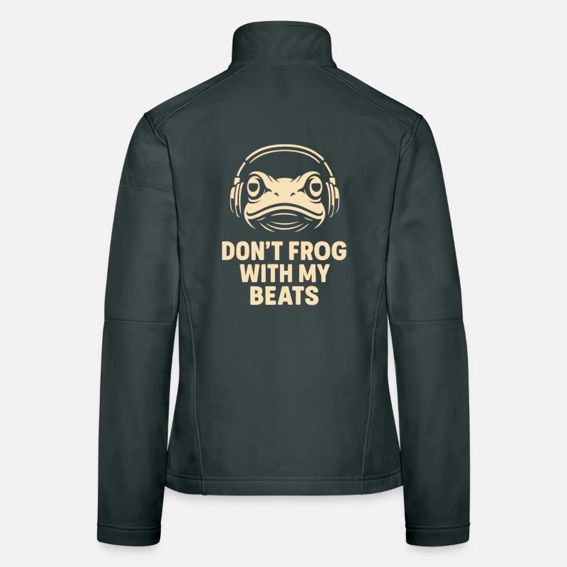 Frosch mit Kopfhörer Frauen Softshelljacke