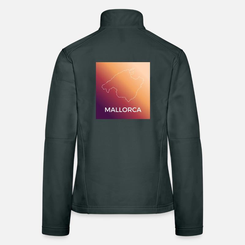 Contour de Majorque au coucher du soleil Veste en tissu softshell Femme