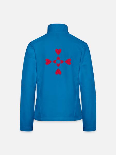 Glitzernde Kreuzherzen - Frauen Softshelljacke - Lichtblau - Hinten