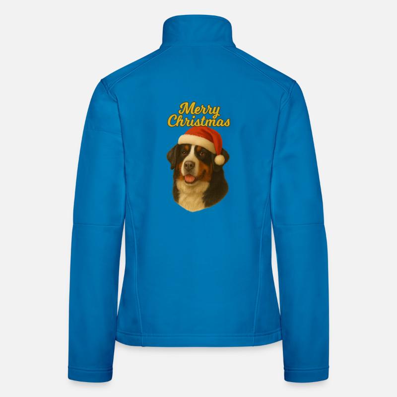 Pull de Noël joyeux chien de montagne bernois Veste en tissu softshell Femme