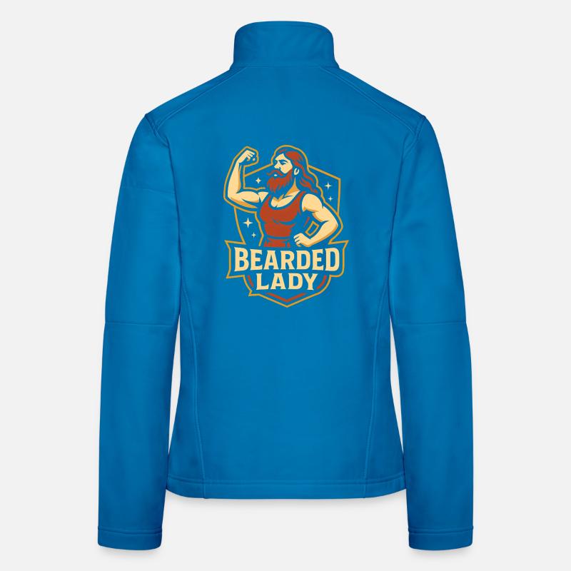Circus Lady with Beard – Funny Children's Circus Women's Softshell Jacket