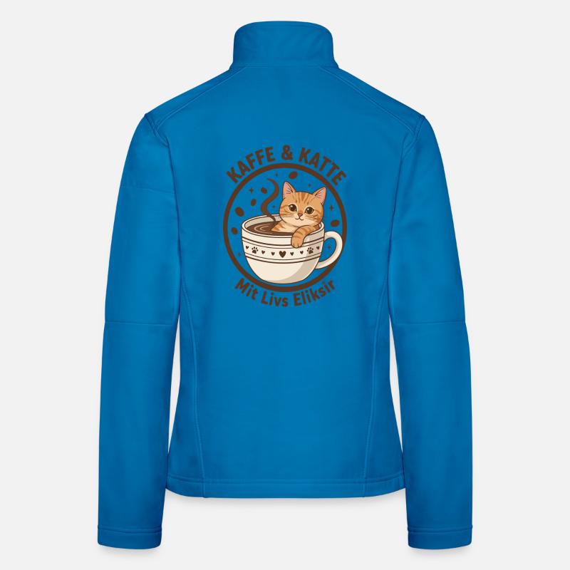 Coffee Cat in Cup: Purr Elixir Women's Softshell Jacket