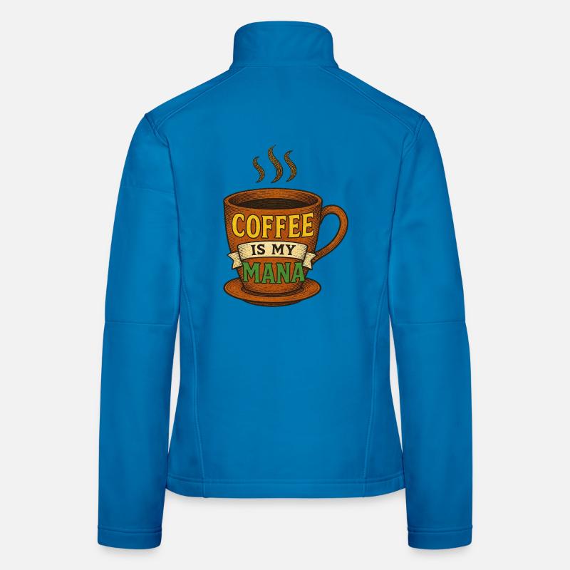 Coffee Mana Mug Illustration Women's Softshell Jacket