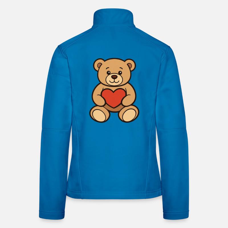 Teddybär mit Herz Comic Art - Frauen Softshelljacke - Lichtblau