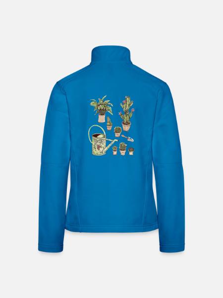 Grünes Pflanzenparadies Topfpflanzen - Frauen Softshelljacke - Lichtblau - Hinten