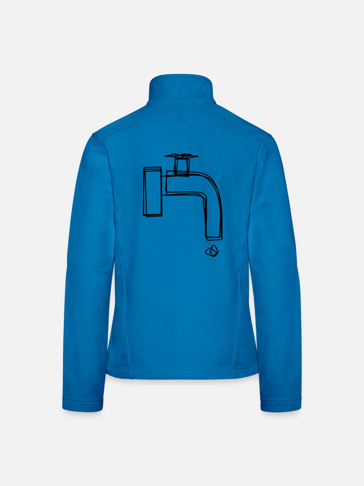 Zapfhahn handgezeichnet - Frauen Softshelljacke - Lichtblau - Hinten