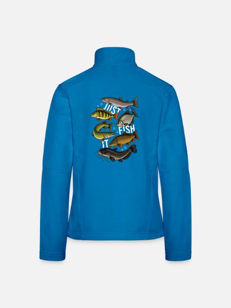Just fish it alle Fische für Angler - Frauen Softshelljacke - Lichtblau - Hinten