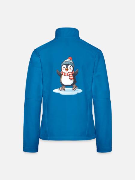 Eistanz-Pinguin-Charme - Frauen Softshelljacke - Lichtblau - Hinten