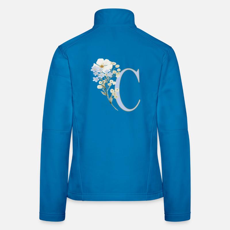 Buchstabe C mit floralem Motiv Frauen Softshelljacke