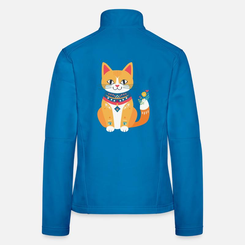 mignon chat folklore Veste en tissu softshell Femme