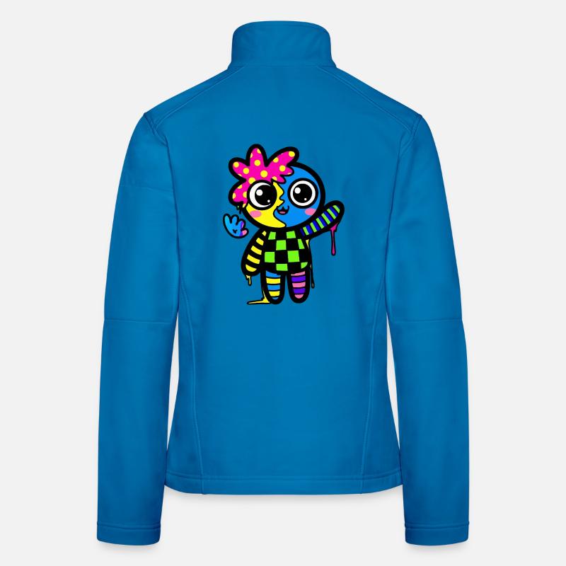 Split Face Rainbow Pop Art Women's Softshell Jacket