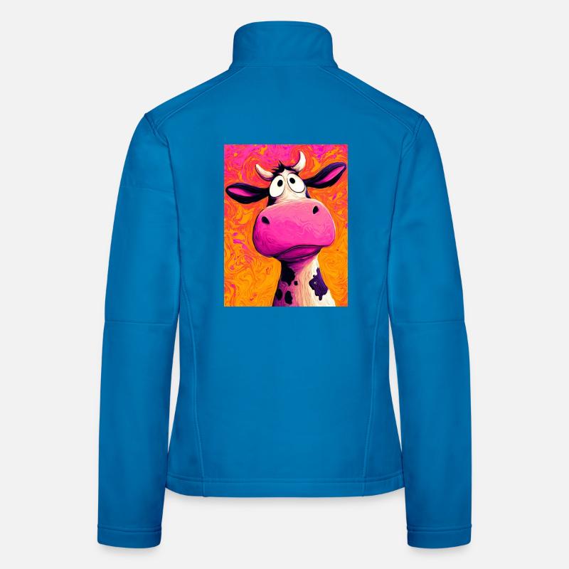 Kuh - Frauen Softshelljacke - Lichtblau