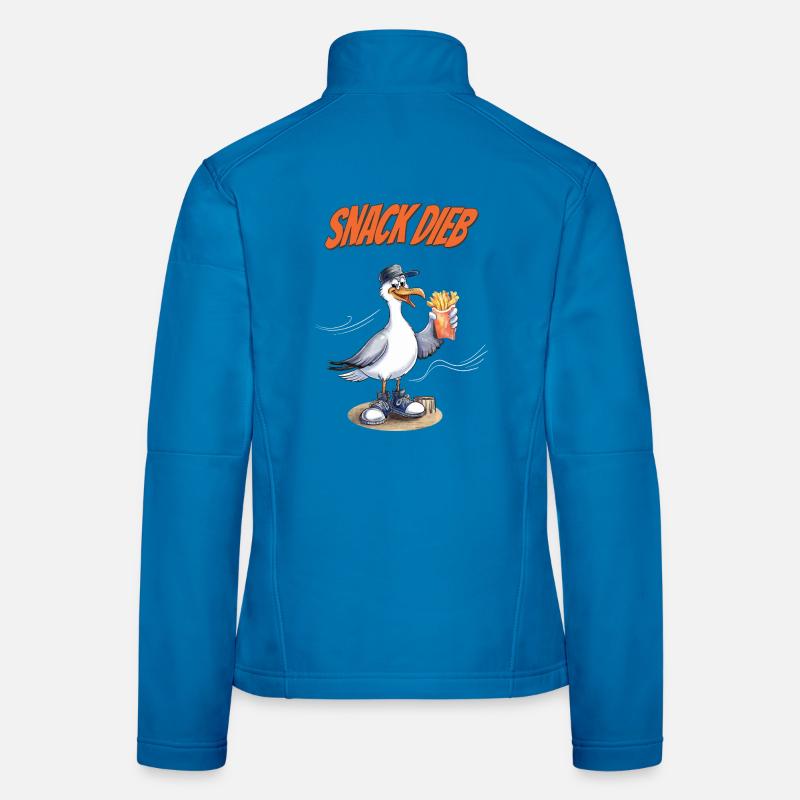 Voleur de snacks Mouette Drôle de Déclaration sur les frites Veste en tissu softshell Femme