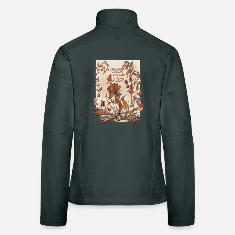Ancrée dans la grâce, une flore en quête de lumière Veste en tissu softshell Femme