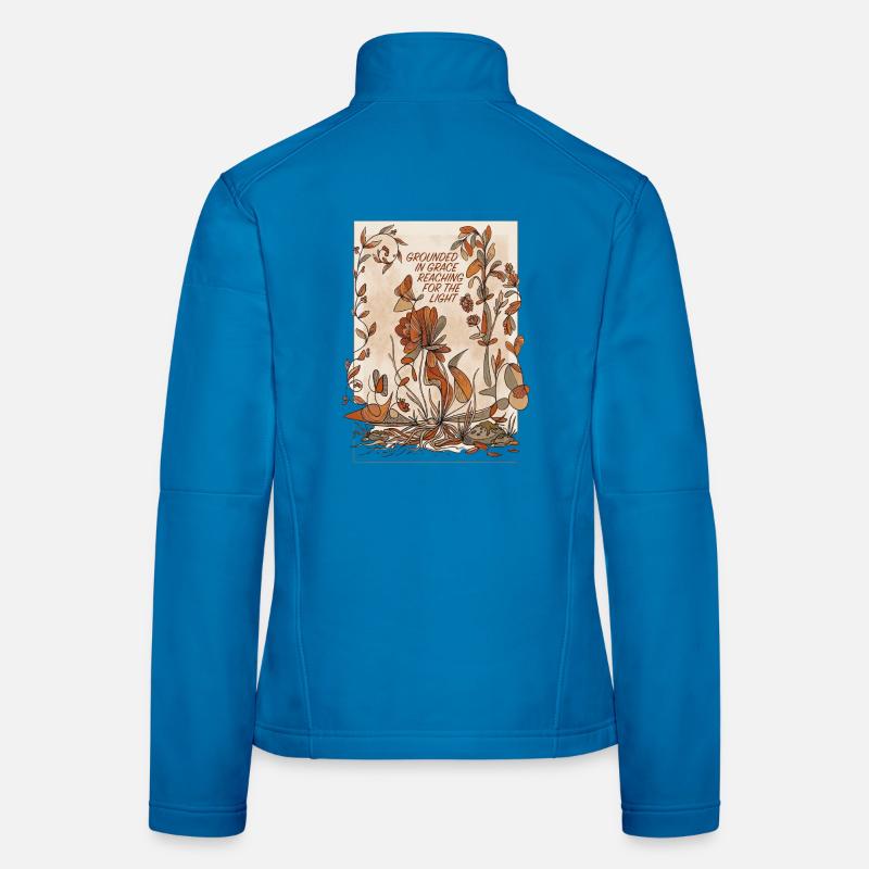 Ancrée dans la grâce, une flore en quête de lumière Veste en tissu softshell Femme