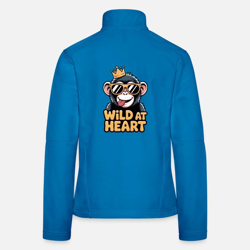 Königlicher Affe mit Brille - Frauen Softshelljacke - Lichtblau