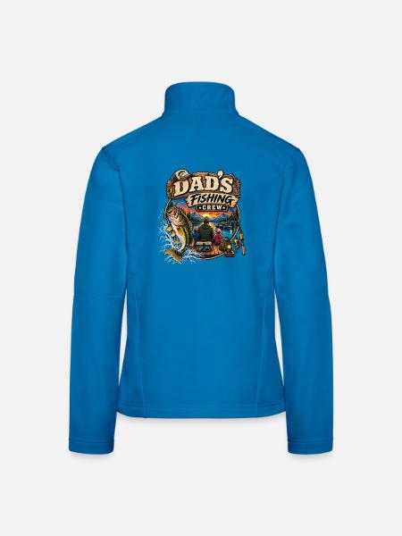 Papas Angelcrew Bass Angeln lustiges Papa T-Shirt - Frauen Softshelljacke - Lichtblau