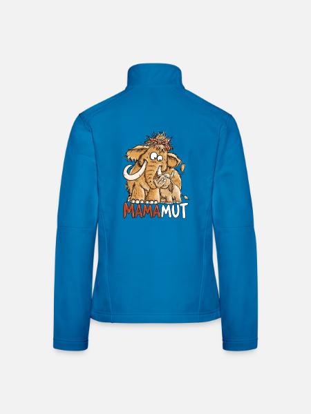 Mamamut Mammut Mama | Lustiges Mama Geschenk - Frauen Softshelljacke - Lichtblau - Hinten