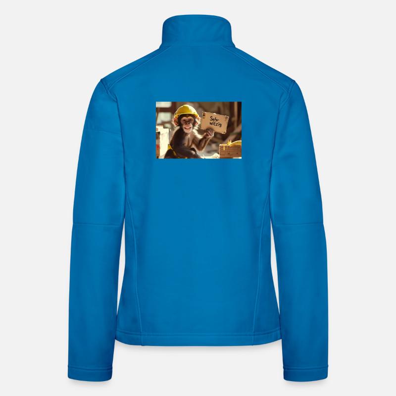 Construction Helmet Monkey: Very funny Women's Softshell Jacket