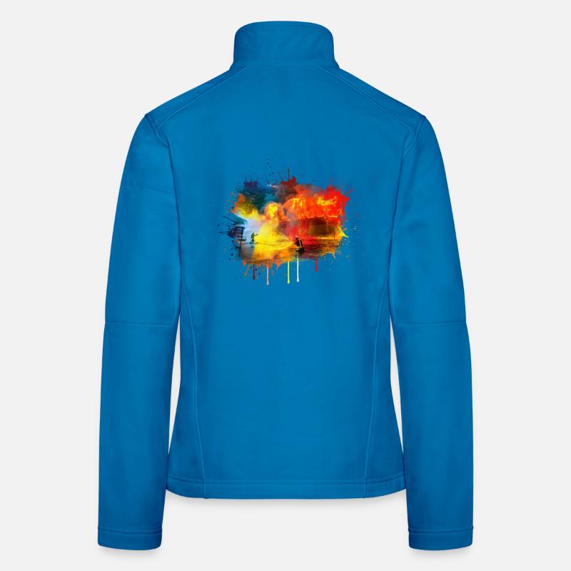 Feuerwehr-Brandbekämpfung in Aktion - Frauen Softshelljacke - Lichtblau