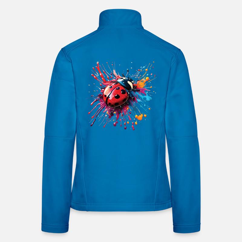 Conception de coccinelle colorée, pas de texte Veste en tissu softshell Femme