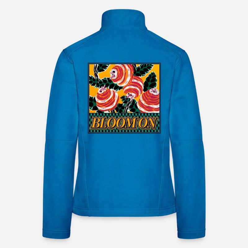 Bloom On - Déclaration florale rétro Veste en tissu softshell Femme