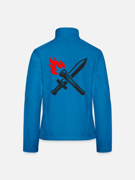 Schwert Fackel Wappen Logo - Frauen Softshelljacke - Lichtblau - Hinten